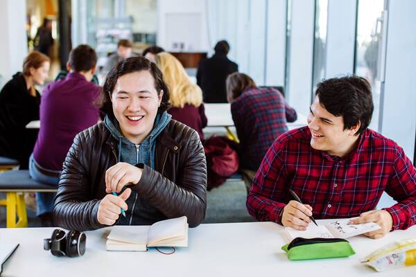 Students in a study space